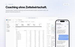 GymStack Coach-App mit Ernährungsprotokoll, Zielen und Nachrichten eines Kunden