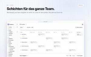 GymStack Dienstplan mit Früh- und Spätschichten für Theke und Fläche
