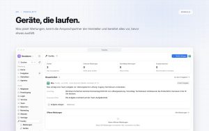 GymStack Facility-Bereich mit Vorschlag des KI-Mitarbeiters Max zur Lüftungswartung